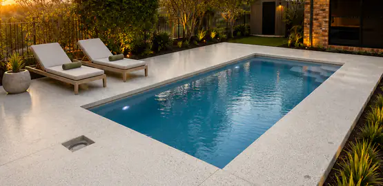 Finished concrete pool surround